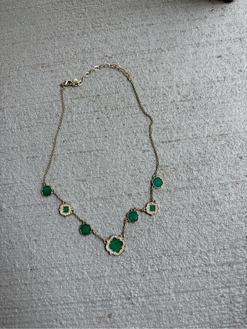 belk Gold-Tone Necklace with Green Clover Accents